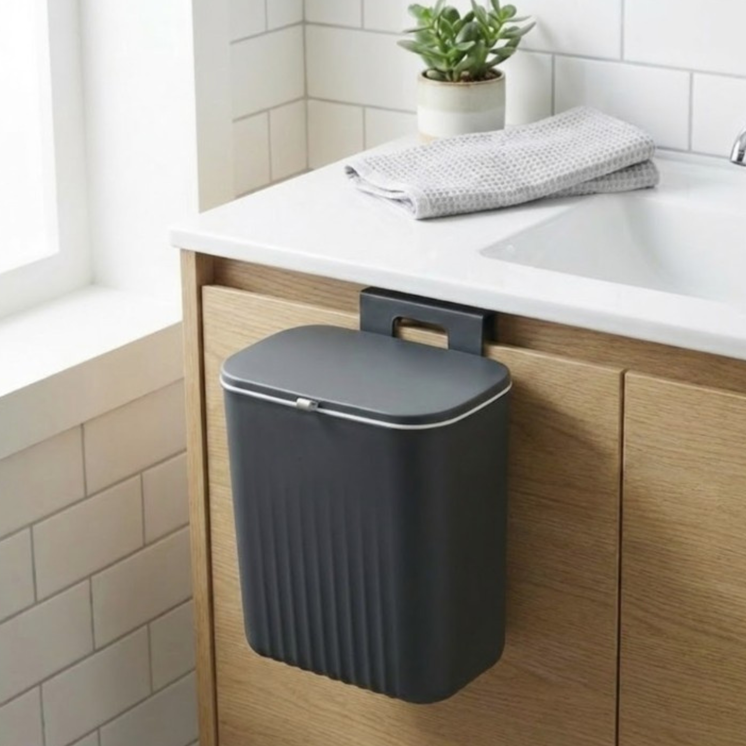 KOSZ NA ŚMIECI CIEMNO SZARY