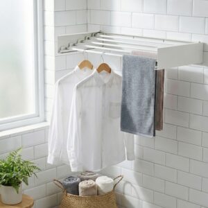 ROZKŁADANA SUSZARKA NAŚCIENNA NA UBRANIA RĘCZNIKI 80CM BIAŁA