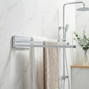 WIESZAK NAŚCIENNY RAMIENNY OBROTOWY NA RĘCZNIKI 410MM BIAŁY