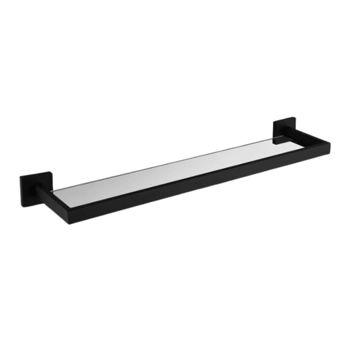 LOTUS OBSIDIAN Półka Łazienkowa Pod Prysznic 50cm Stal Nierdzewna + Szkło Czarna